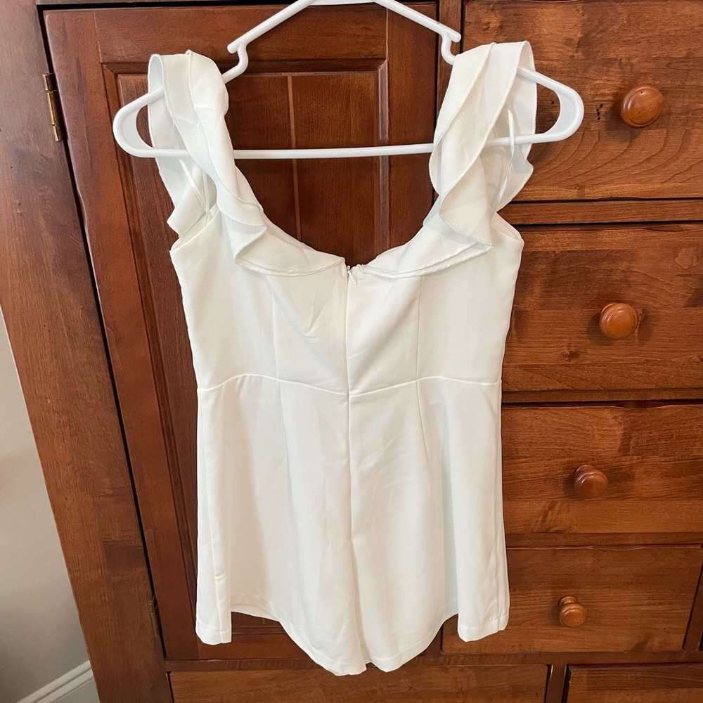 Super Down White Romper - image 2
